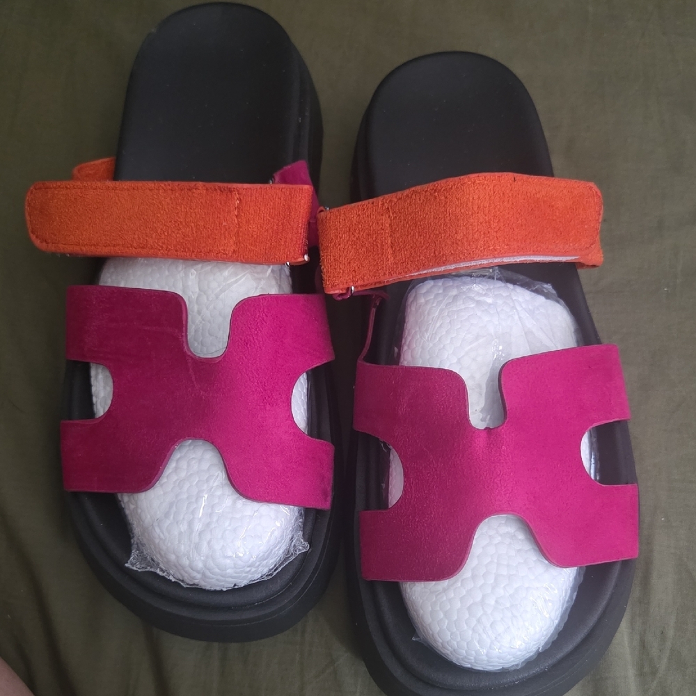 Source Unknown Pink and Orange Sandals